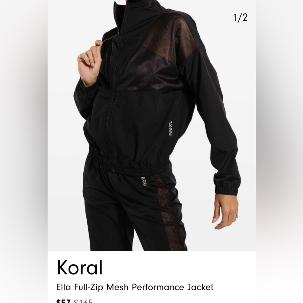 $57 Koral Black Track Jacket small